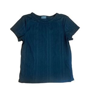 Olivia Rae Black Ribbed Crop Tshirt Small